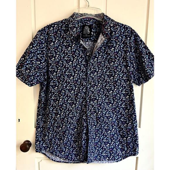 Men’s XL English Laundry Cotton Short Sleeve Button Front Shirt-Butterfly,Birds - Picture 1 of 5